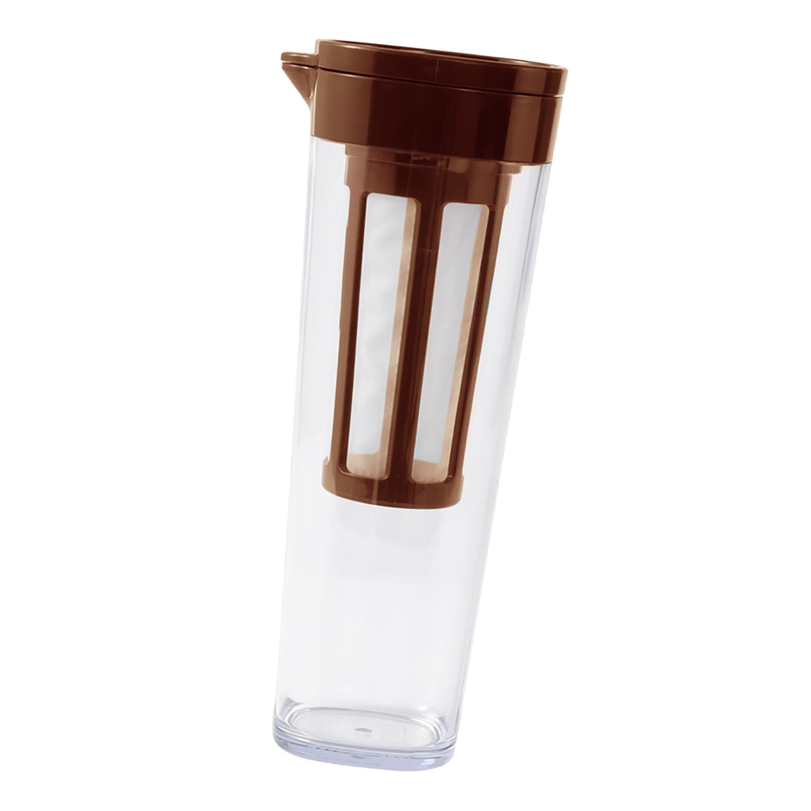 Beverage Water Jug Leak Free Fridge Teapot BPA Free for Cold Brew Iced Tea Brown