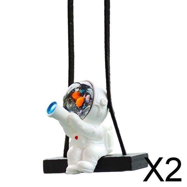 2xAstronaut Pendant for Car Hanging Ornament for Car Bedside Bedrooms Style E
