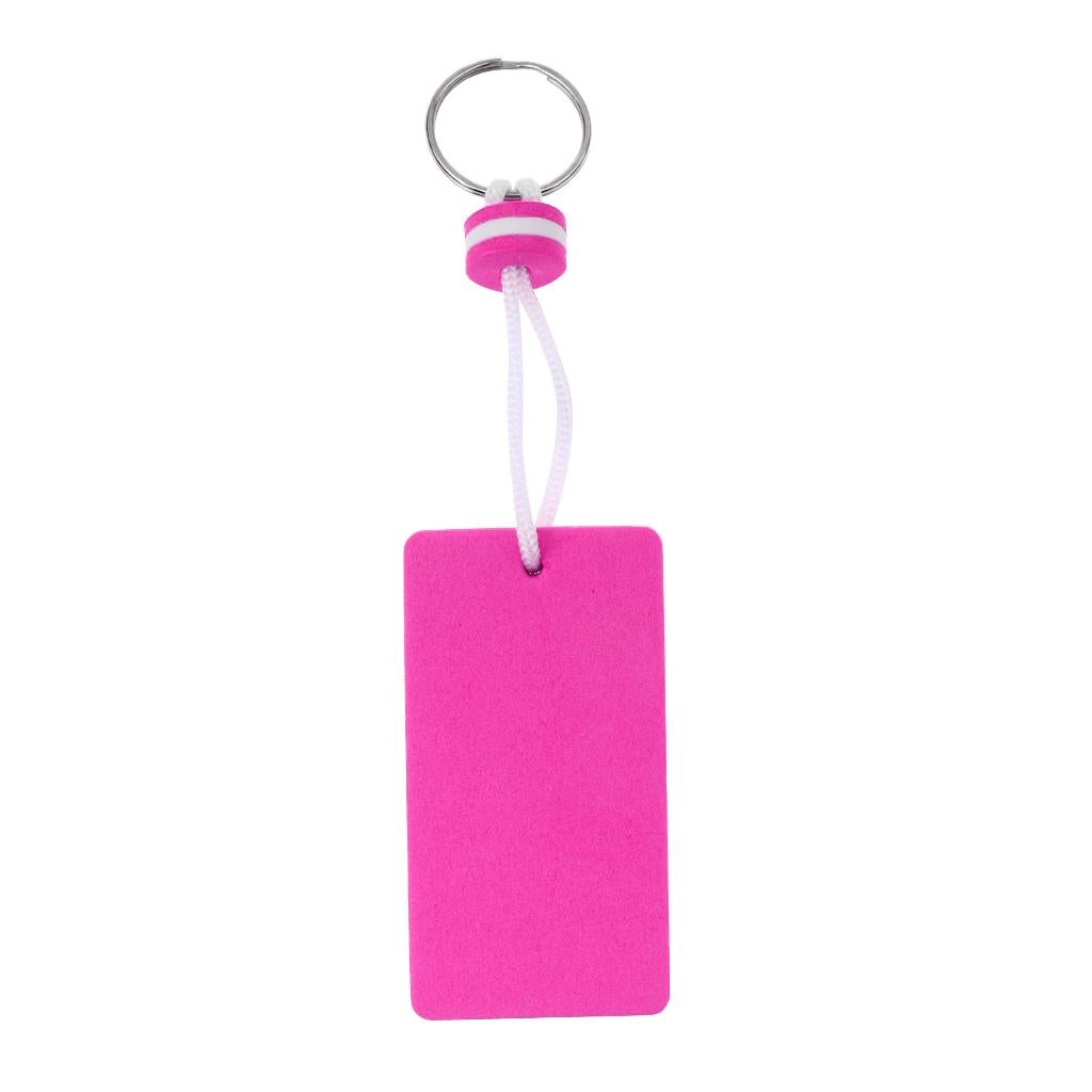 Yachting Boating Kayaking Floating Key Chain Key Ring-Rectangle Shape Pink