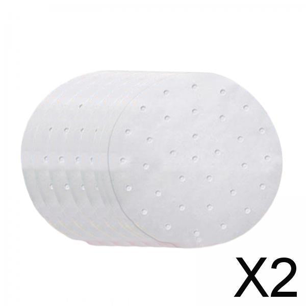 2xAir Fryer Lining Paper 100 Pack Perforated Parchment Steam Paper Round 20cm