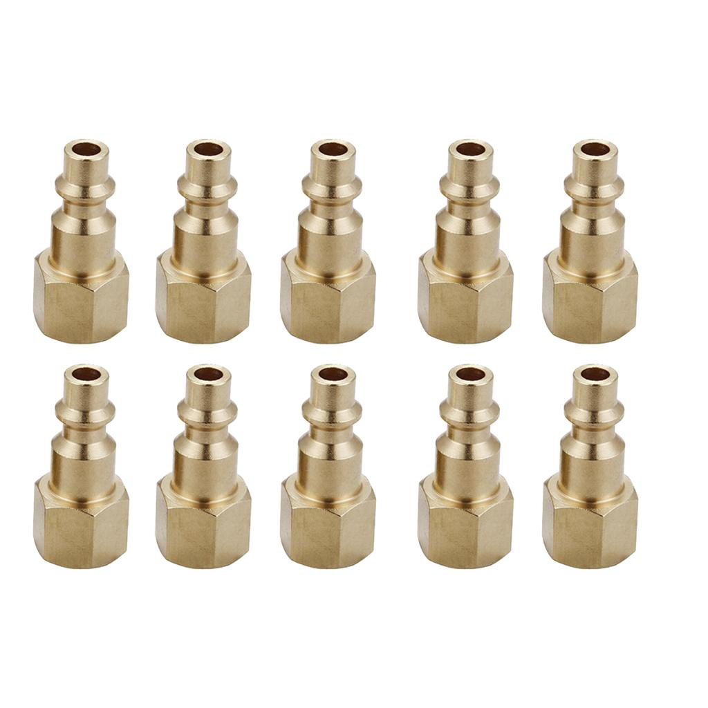 10pcs 1/4 inches Industrial Female/Male Thread Quick Coupler Plugs  Female