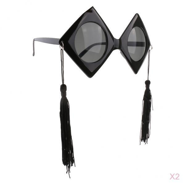 2pcs Trencher Cap Sunglasses Graduation Cap Glasses Party Photo Prop Cosplay