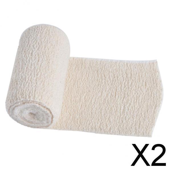 2xCotton Elastic Bandage Sports Injury Protection Compression Wrap 4 inch