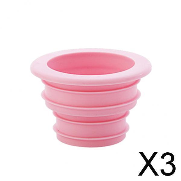 3xLaundry Bathroom Sewer Seal Ring Sealing Plug Cleaning Tools Stylish Pink