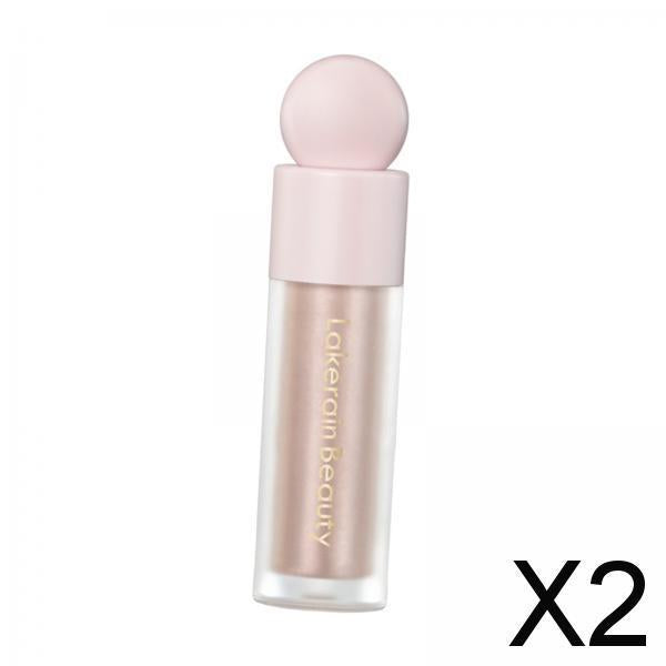 2xMakeup Liquid Highlighter Makeup Stick Luminous Lotion for Travel Home Party Rose Gold