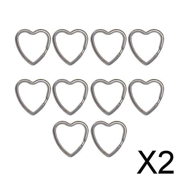 2xHeart Flat Split ring Key Ring Connector Keychain Loop Finding Jump Rings B