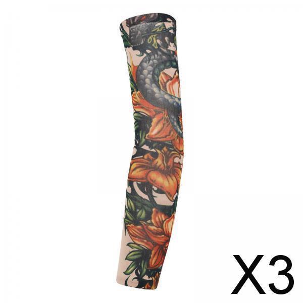 3xUnisex Cooling Arm Sleeves Tattoo Cover up for Walking Basketball Tennis T