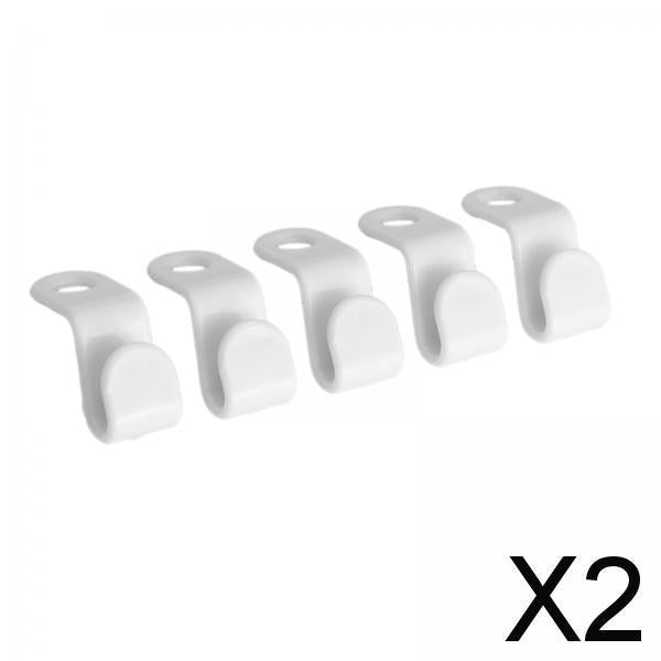 2x5Pcs Clothes Hanger Connector Durable Hanger Clips for Scarves Shirt Jackets white