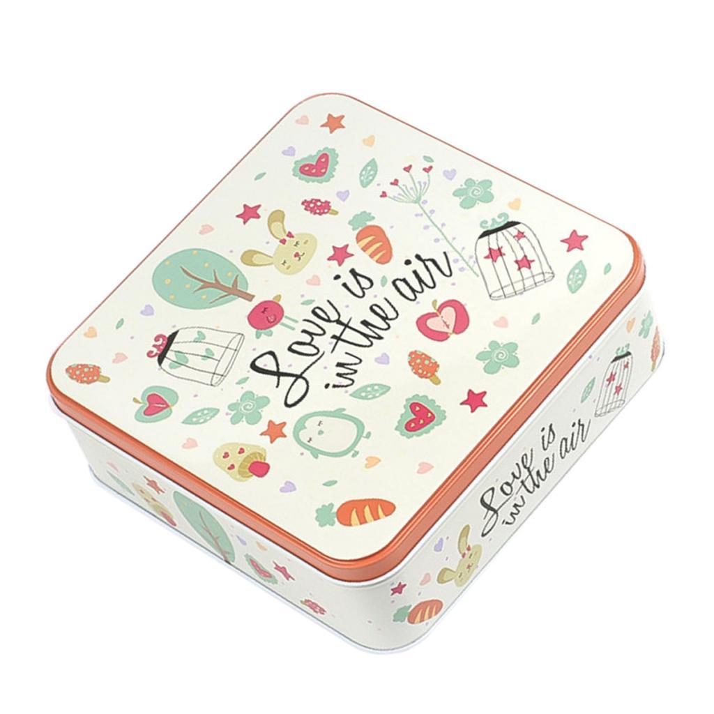 Square Tinplate Storage Box for Candy Biscuits Wedding Birthday Gift ZK-01