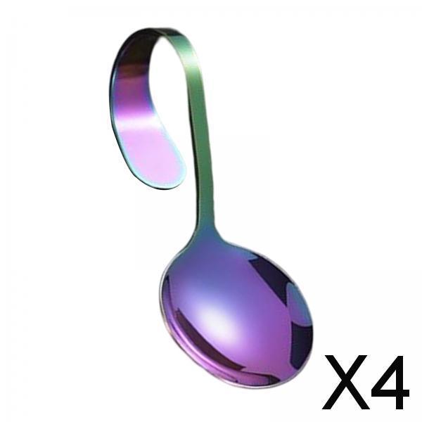 4xServing Spoons Soup Spoons Serving Spoon Tasting Spoon Stainless Steel Spoon Colorful
