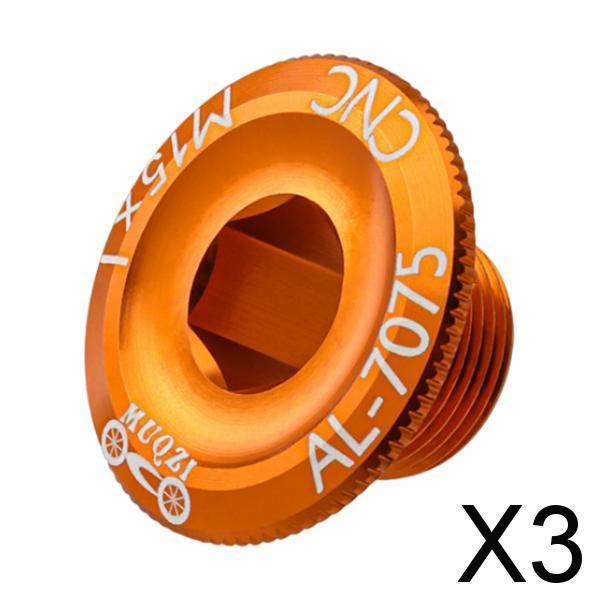 3xBicycle Crank Cover Aluminum Alloy Arm Bike Crankset Bolt for Road Bikes BMX Orange
