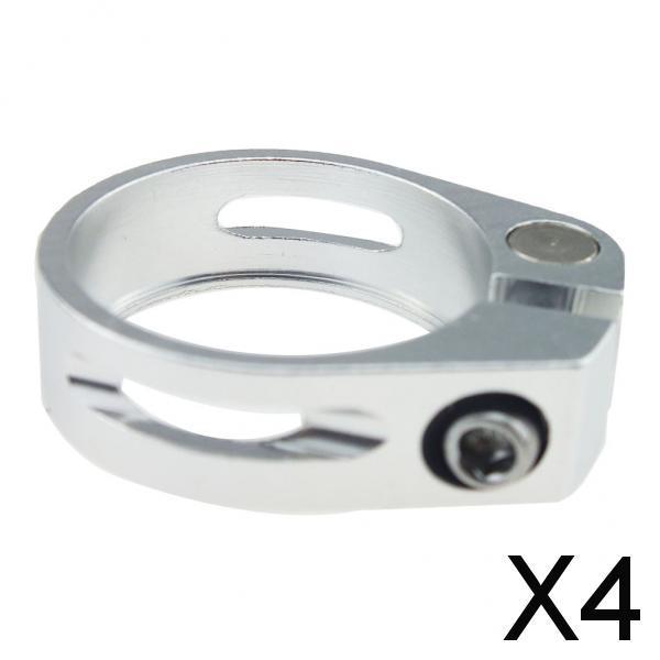 4x34.9mm SeatPost Clamp Tube Clip Quick Release Mountain Road Bike Part Silver