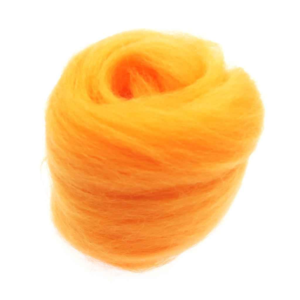 10g Wool Top Roving Felting Wool Spinning Felting Fiber Orange