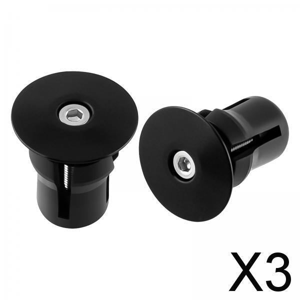 3x2x Bike Handle Bar Plugs Cap Bikes Bar End Plugs for BMX Cycling Most Bicycle Black No Mark