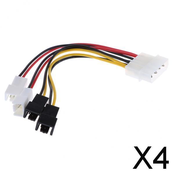 4x12V Cooling Fan SATA 4Pin to 4x3pin Convert Connector Extension Power Cable