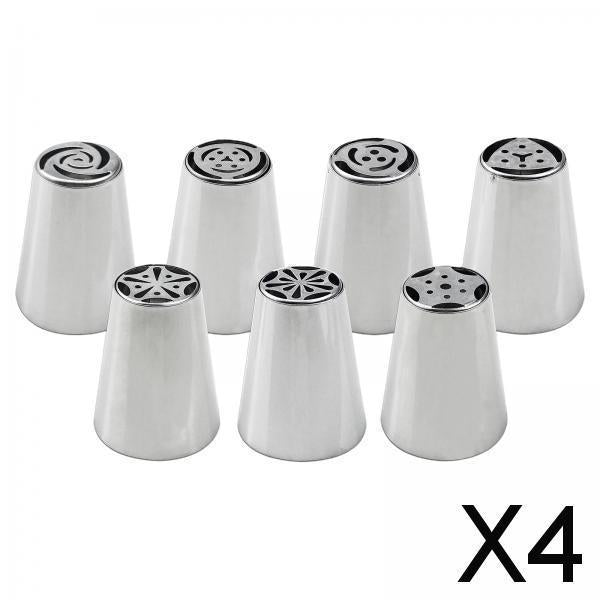 4xRussian Piping Tips Frosting Piping Kit DIY Piping Tips Set for Cookie 7Pcs