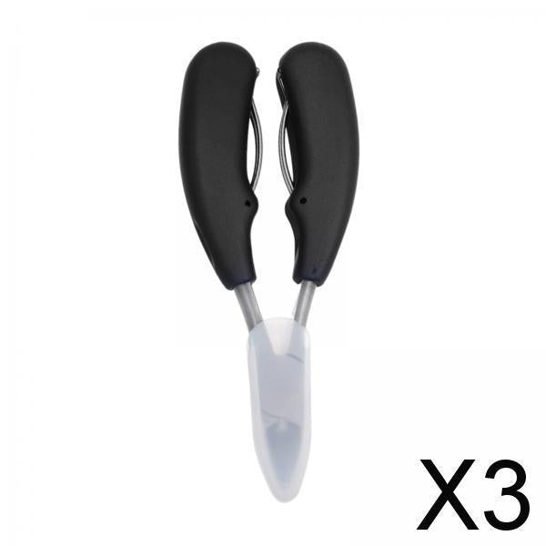 3xSteel Nail Cuticle Cutter Toenails Ingrown Clipper Trimmer Plier Black