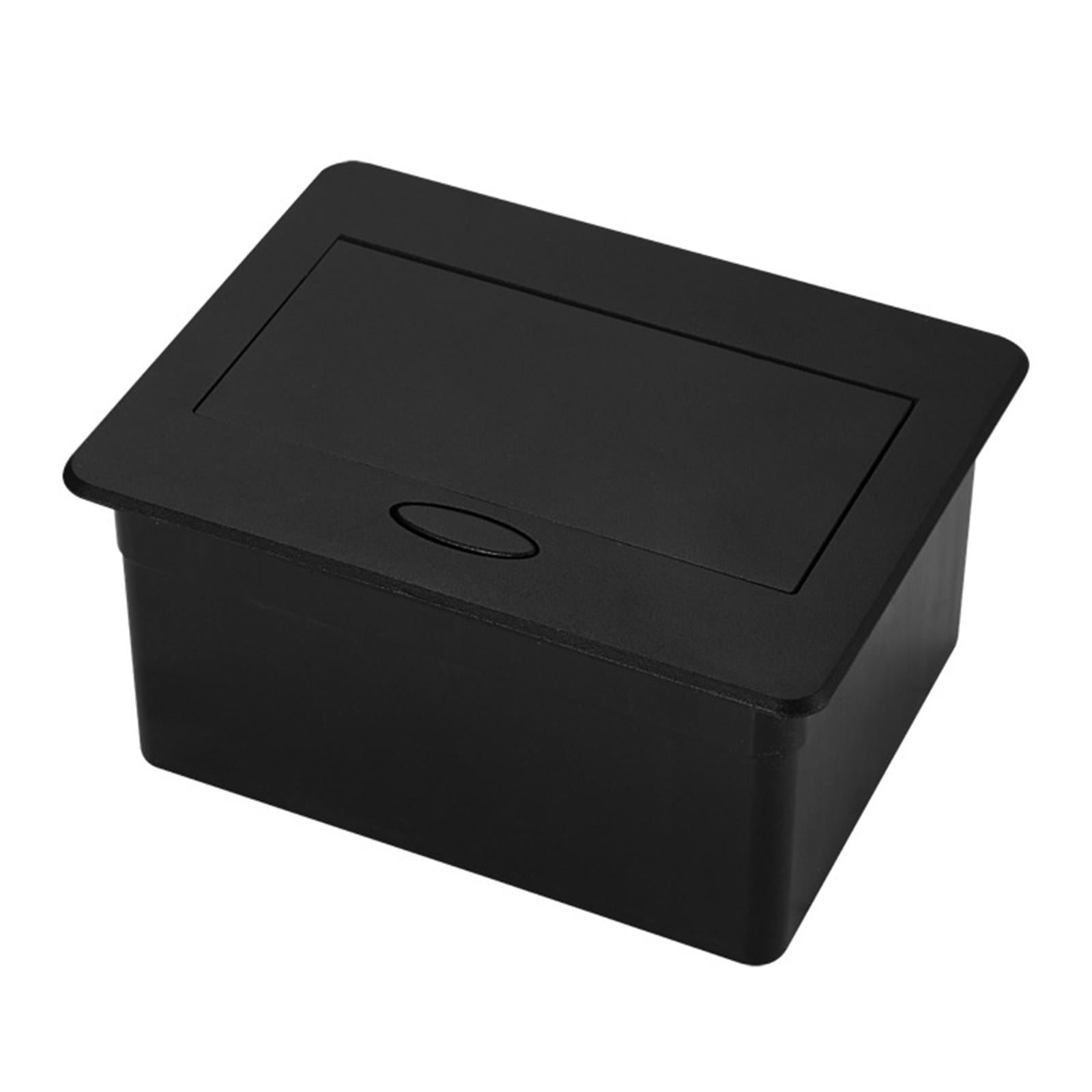 Recessed Electrical Adapters Desktop Plug Base for Side Table Office Durable Black
