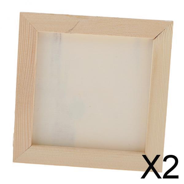 2xWhite Blank Artist Wooden Board Frame Oil Acrylic Painting DIY 0.7x15x15cm