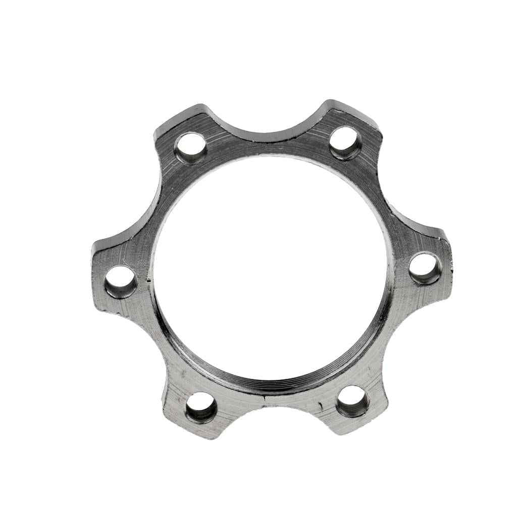 Heavy Duty Metal Bike Bicycle Freewheel Threaded Hubs Disk Disc Brake Rotor Flange Adapter - 34mm 6 Bolts