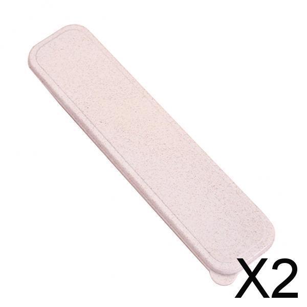 2xPlastic Portable Travel Tableware Storage Box for Flatware Beige C