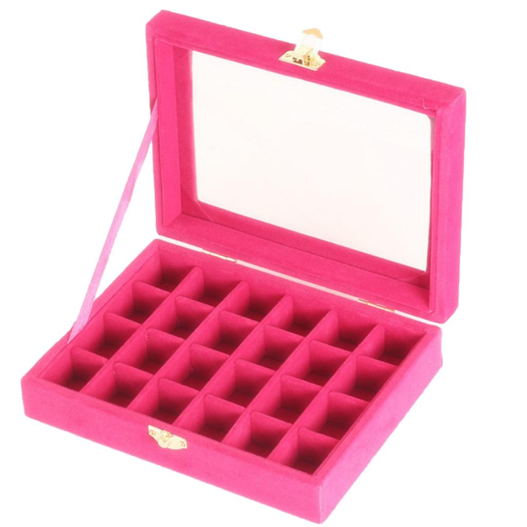 Jewelry Earring Display Case Storage Box Organizer Holder Gift 24slot Pink