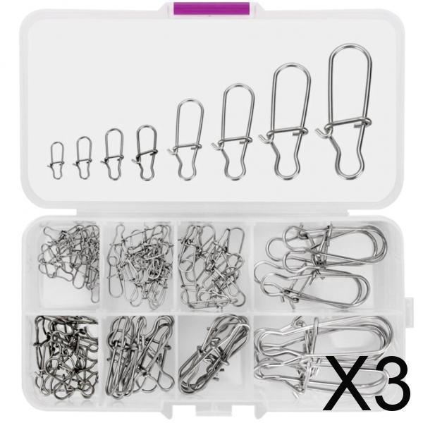 3x100x Fishing Link Clips Quick Change Carp Connector Pin Fishing Tackle Tool
