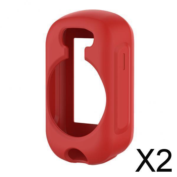 2xNew Silica Gel Case Shell Waterproof For Garmin edge130 GPS Watch Red