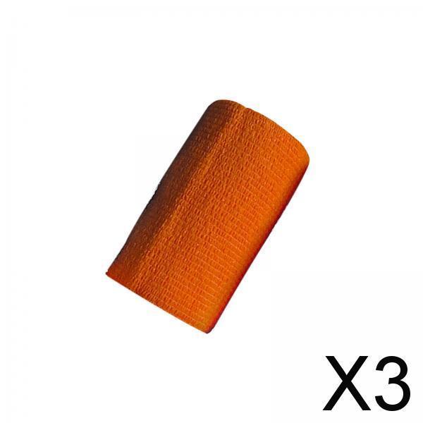 3xVet Wrap 4 inch Wide Non Woven Elastic Self Adherent Wrap for Dogs Pet Ankle Orange