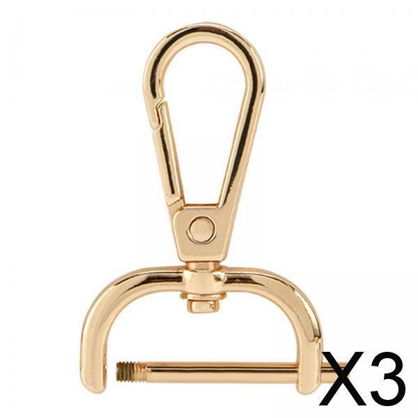 3xSwivel Snap Hooks Replacement DIY Crafts Trigger Clips Swivel Lobster Clasps 19mm Gold