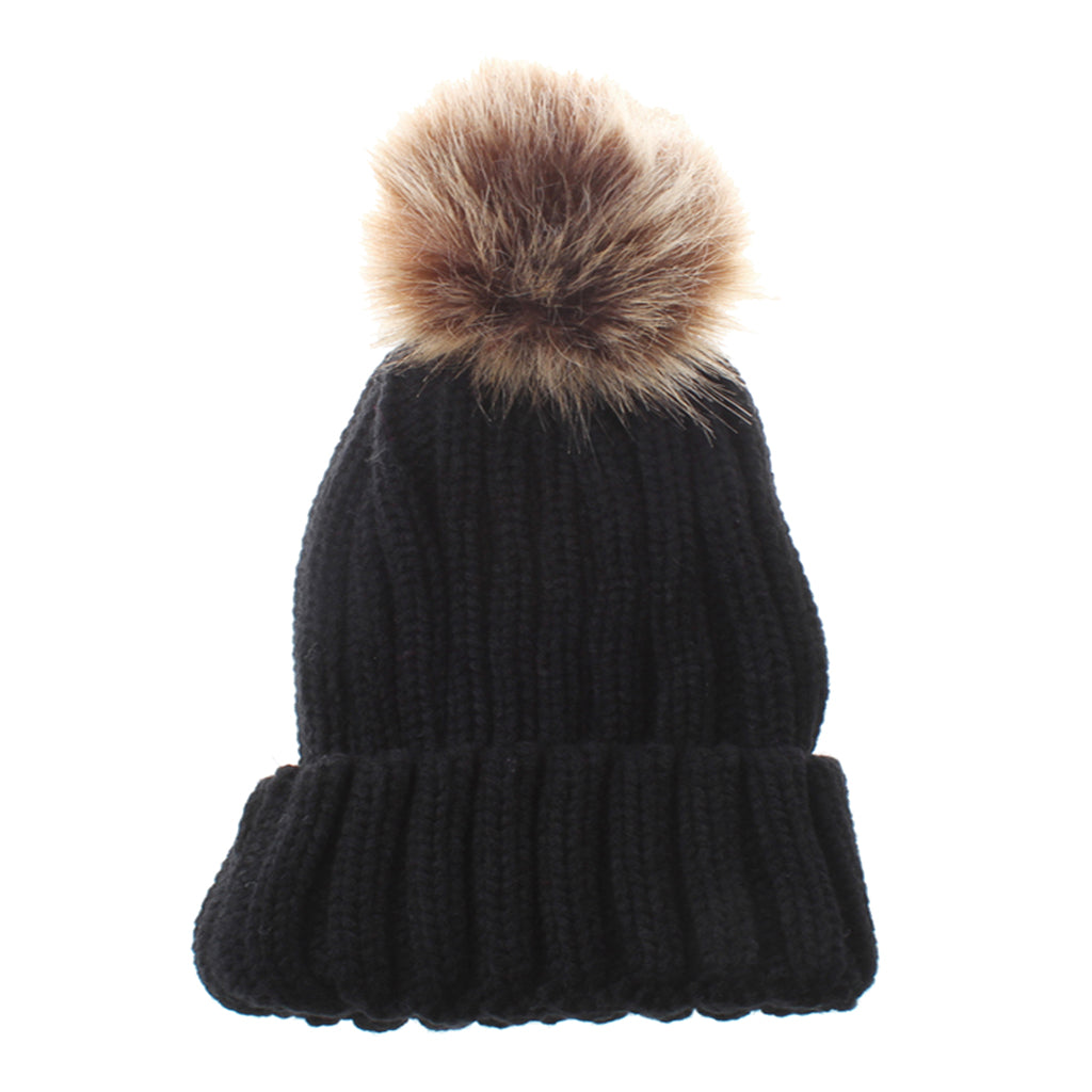 Cute Newborn Baby Girls Boys Winter Knitted Hats Warm Caps Beanies  Black
