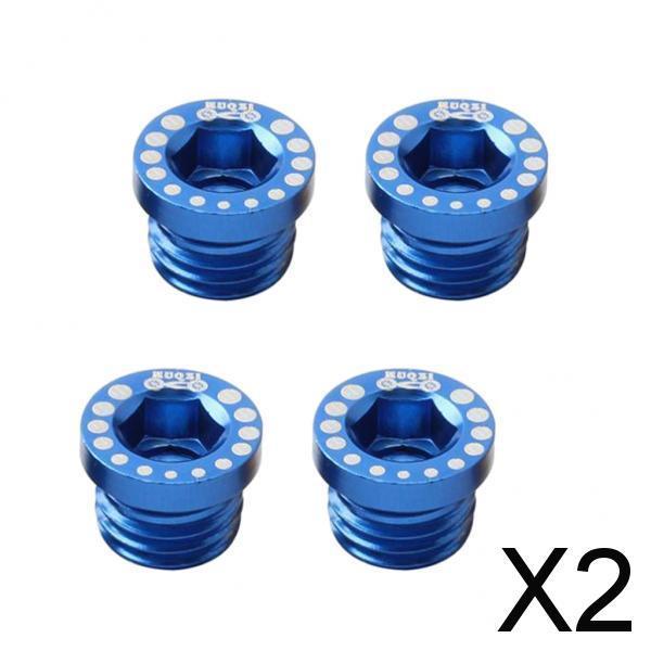 2x4 Pieces Aluminum Alloy Bicycle Screw Bolt for V Brake Hole M10*1.25 Blue