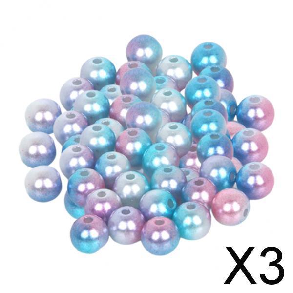 3x50/100/200/500Pc ABS Plastic Loose Beads 8mm  Blue Purple Red