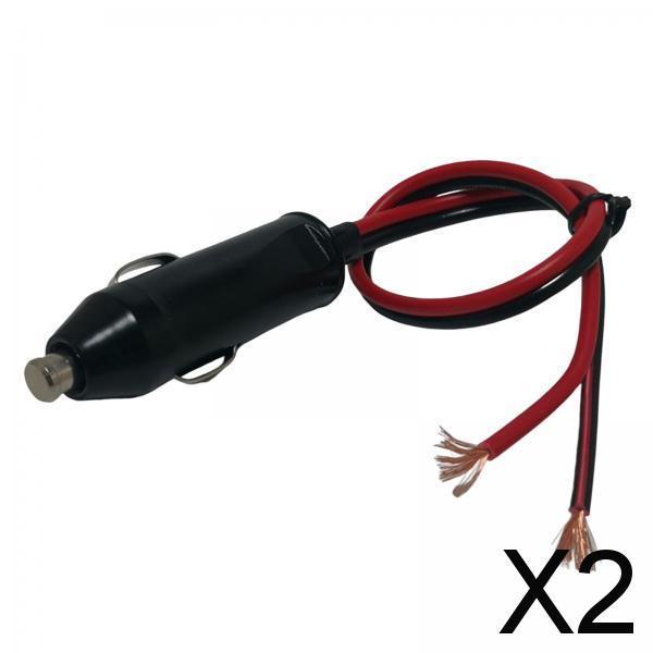 2xCigarette Lighter Male Plug with Leads with 10cm Extension Cable Cars