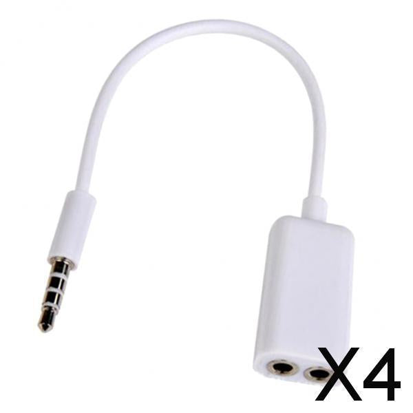 4x3.5mm Audio Cable Adapter AUX Stereo Splitter 3.5mm Male to 2 Port Female