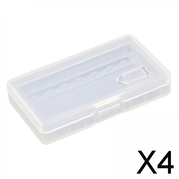 4xBattery Storage Case Holds 8 AAA Batteries Transparent Dustproof Portable