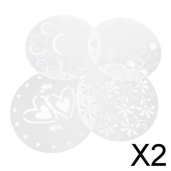 2x4Pcs Cake Mold Cupcake Stencil Template Birthday Spiral Variety Decoration 