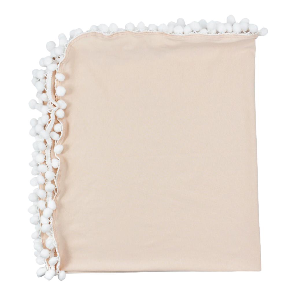 Soft 100% Cotton Muslin Prom Prom Swaddle Blanket for Baby Beige