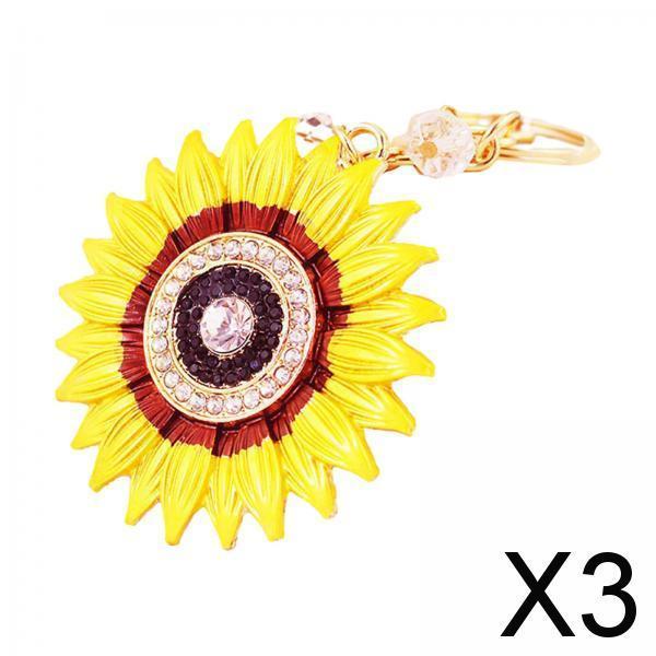 3xSunflower Keyring Holder for Women Girls Unique Gifts for Handbag Purse Bags