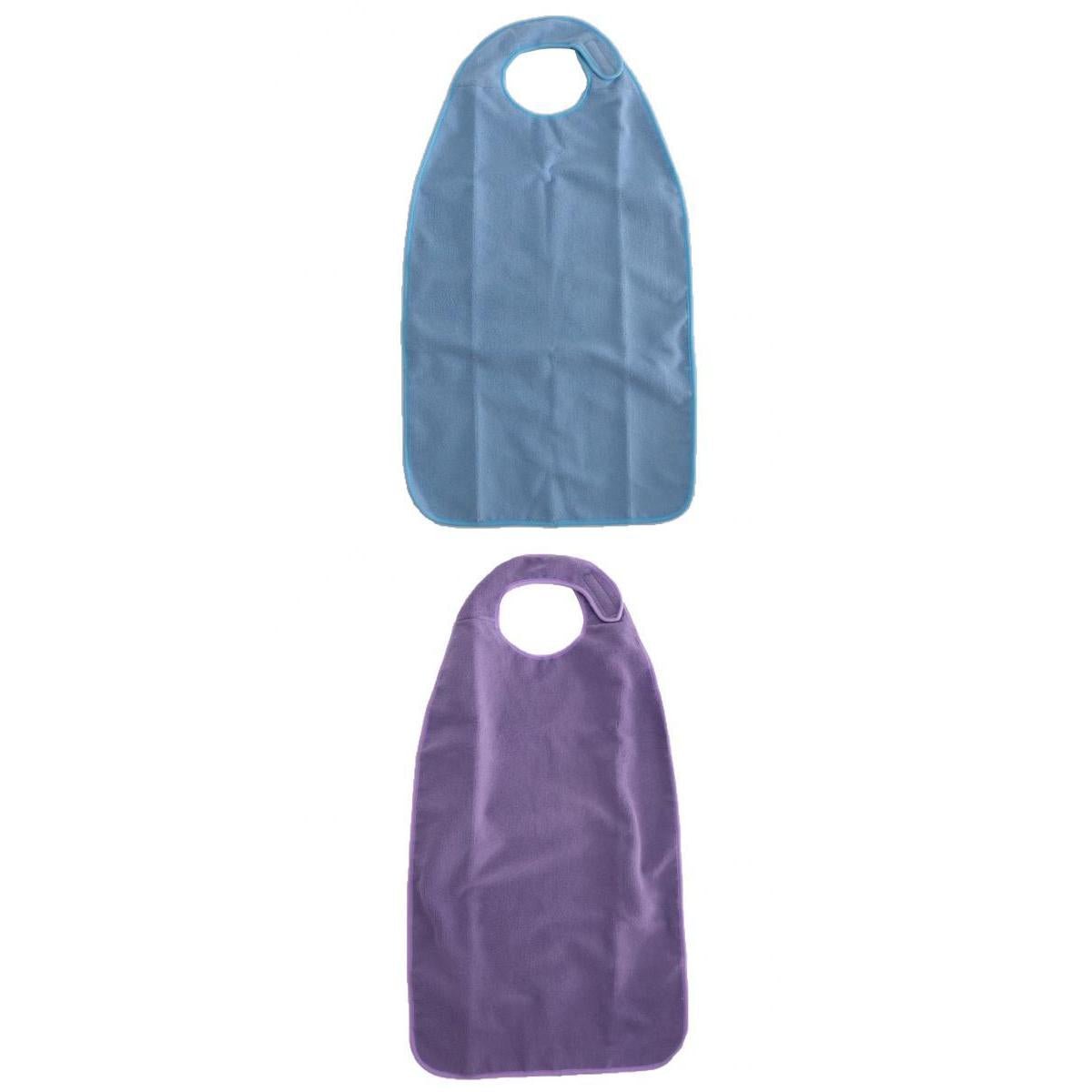 2 Pieces Waterproof Adult Terry Cloth Mealtime Bib Disability Apron Washable