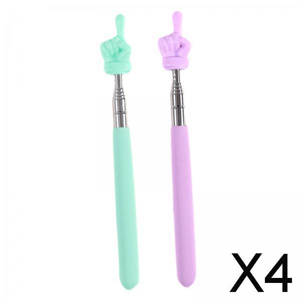 4x2 Pieces Extendable Finger Pointer Sticks Telescopic Teachers Finger Pointer Green Violet