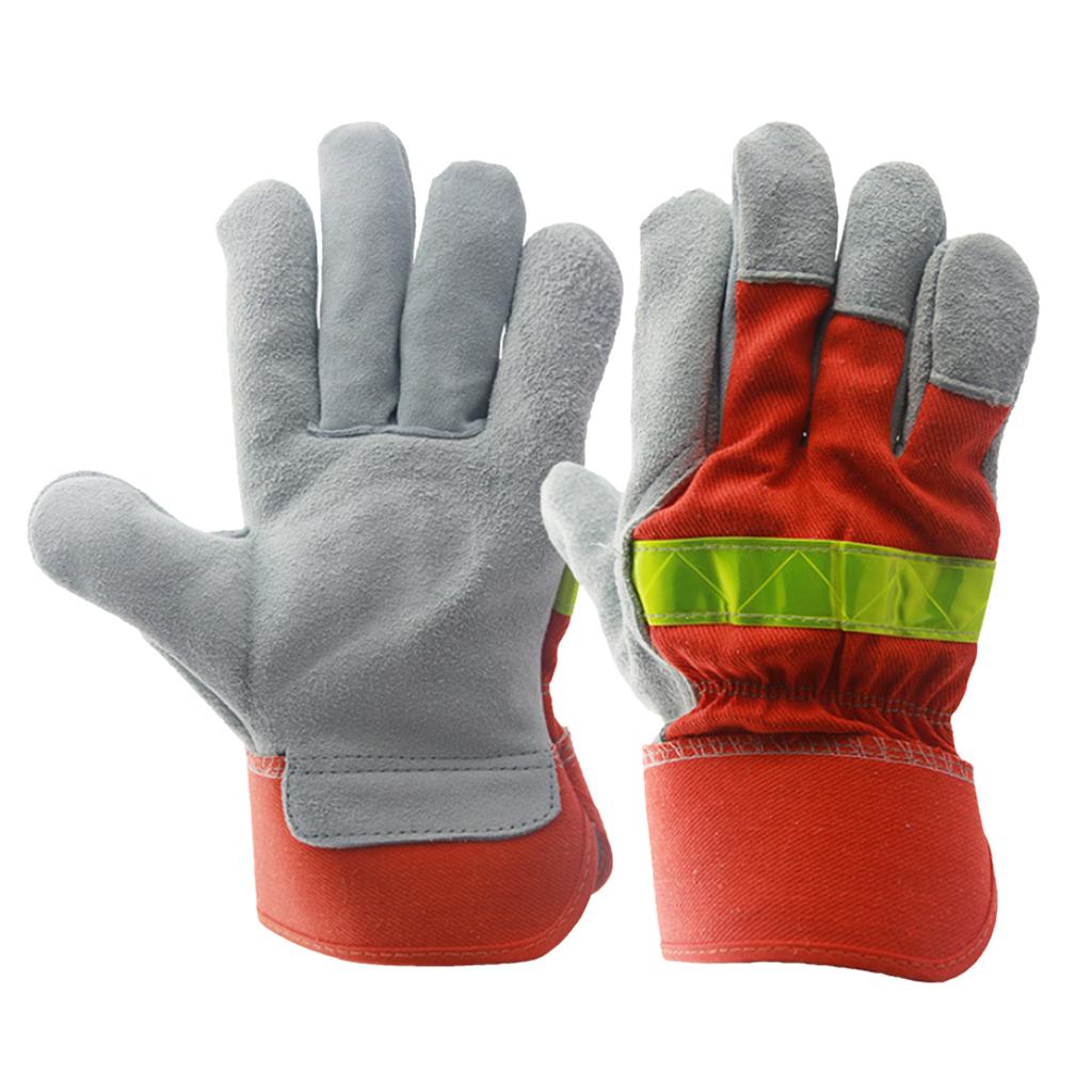 Leather Labor Gloves Welding Work Glove Safety Anti Fire Protective Gauntlet