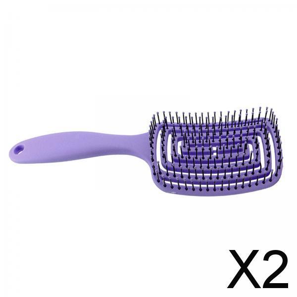 2xDetangle Hairbrush Fast Drying Hair Vented Hair Brush for Barber Purple
