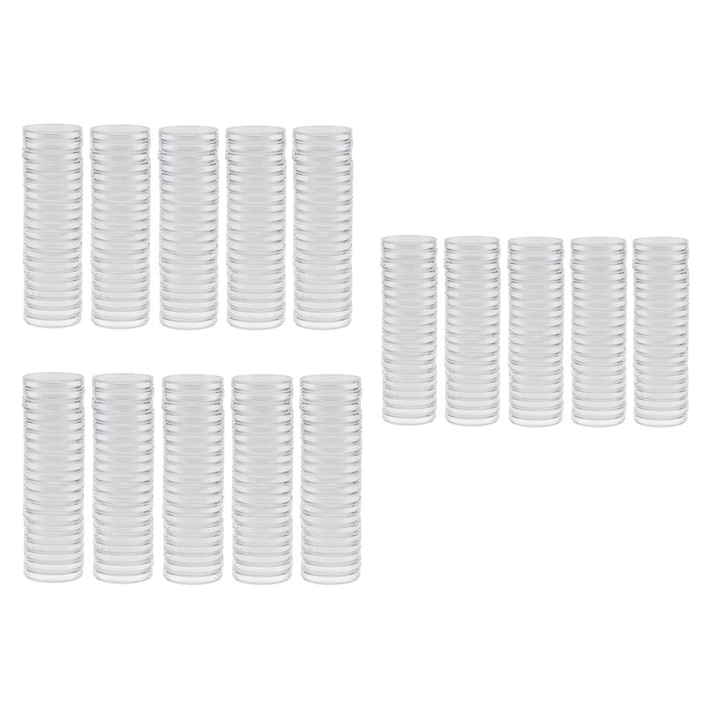 300pcs Round Plastic Coin Capsules Container Storage Holder Case 30/37/38mm