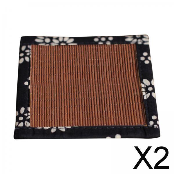 2xHeat Resistant Placemat Desktop Decor Woven Cup Pad for Cafe Home Livingroom brown