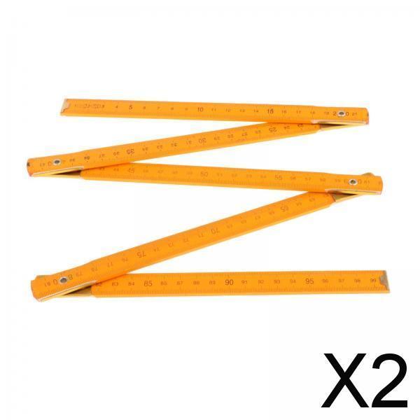 2xMeasuring Stick Compact Folding Wood Rule for Classroom Woodworking Teaching 1m