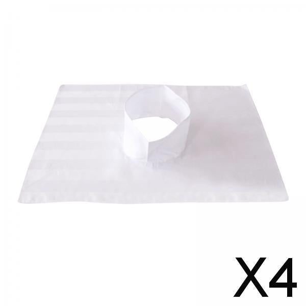 4xMassage Table Cover Sheet with Face Hole for Beauty Salon SPA Massage Tables White 