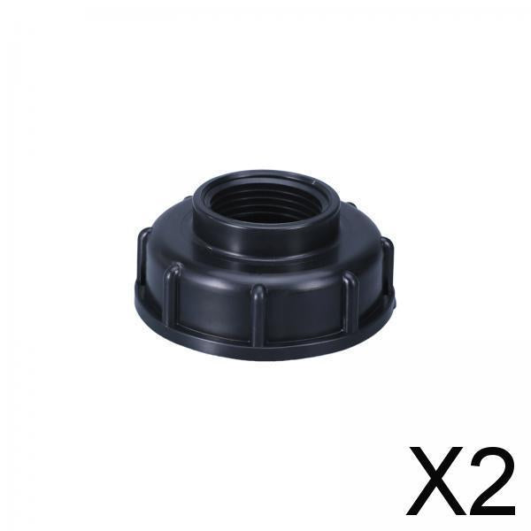 2xGarden Hose Connector IBC Tank Valve for Hose Connector Accessory Greenhouse Black DN25