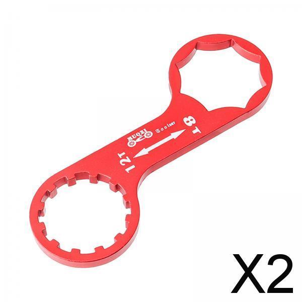 2xBike Bicycle Front Fork Caps Wrench Aluminum Alloy for XCT RST XCR Red
