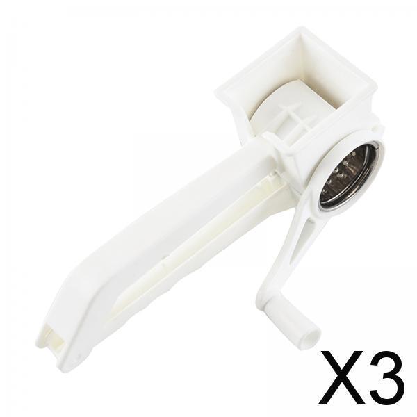 3xStainless Steel Handheld Rotary Cheese Grater Drum f/ Fruit Nut Kitchen Tool